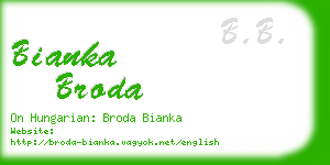 bianka broda business card